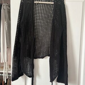 Black Open-Knit Women's Sweater